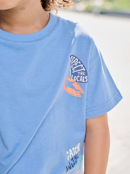 T-shirt imprimé manches courtes garçon bleu moyen - vertbaudet enfant 
