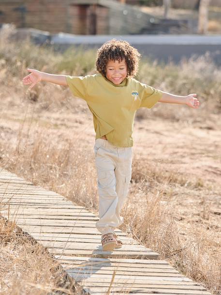 Lichte cargobroek beige+olijf - vertbaudet enfant 