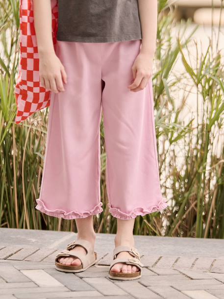 Pantacourt large fille lyocell kaki+lilas - vertbaudet enfant 
