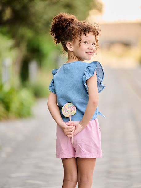 Short fille facile à enfiler corail+mauve+vert d'eau - vertbaudet enfant 