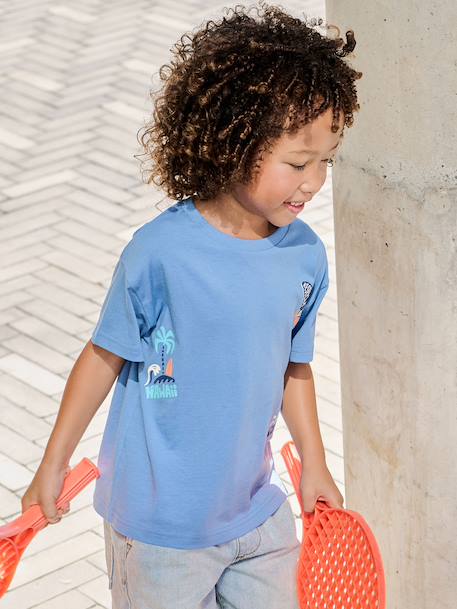 T-shirt imprimé manches courtes garçon bleu moyen - vertbaudet enfant 