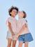 Denim short voor meisjes met motieven grijs+lichtblauw - vertbaudet enfant 