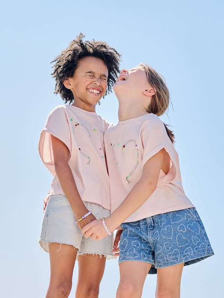 Fille-Short-Short fille denim à motifs