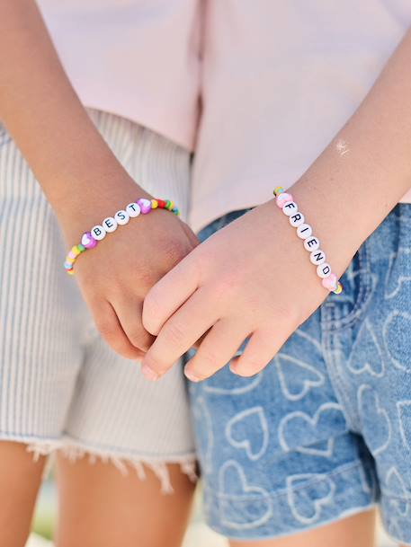 Lot 2 T-shirts et 2 bracelets meilleures amies lilas - vertbaudet enfant 