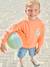 Sweater met ronde hals en lange mouwen blauwgroen+lichtgeel+mango - vertbaudet enfant 