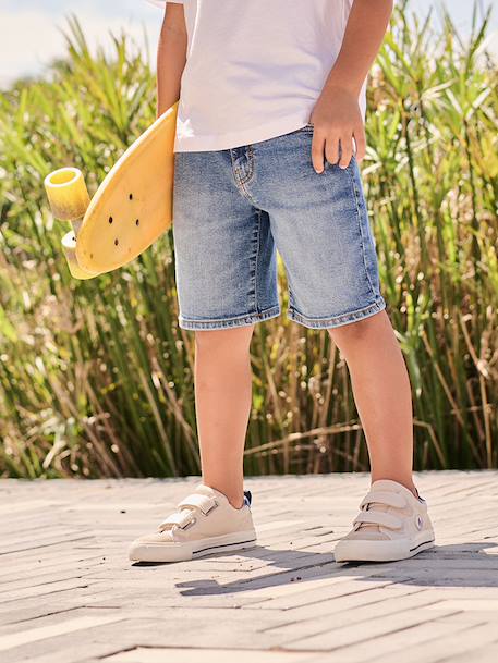 Garçon-Bermuda en denim garçon taille ajustable
