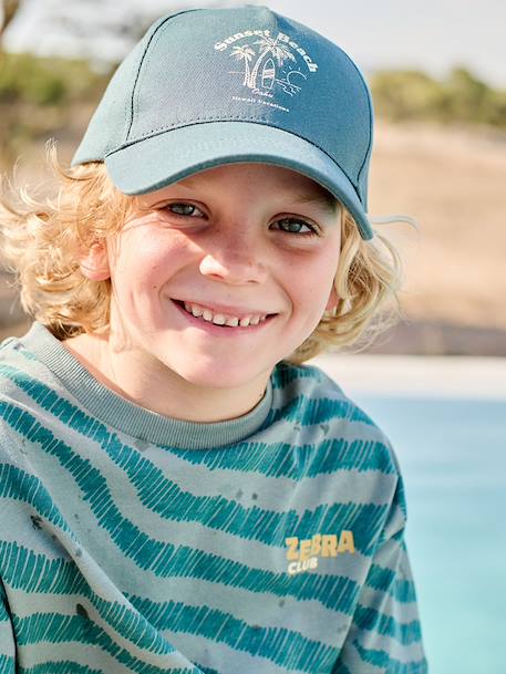 T-shirt zèbre manches courtes garçon bleu pétrole - vertbaudet enfant 