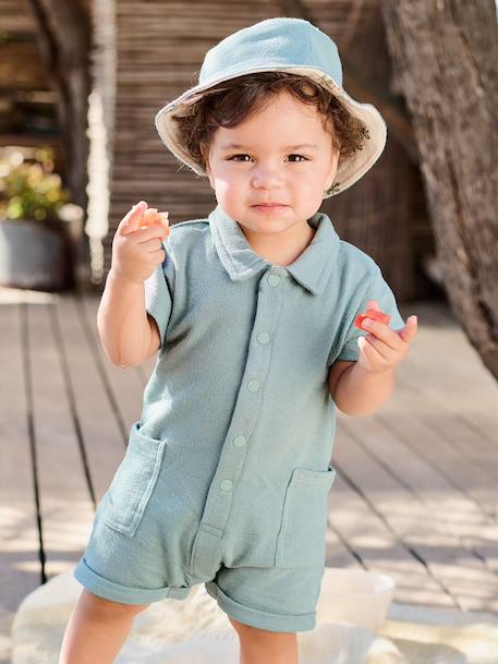 Set met babypakje en omkeerbaar hoedje smaragdgroen - vertbaudet enfant 