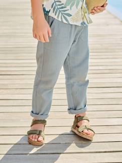 -Broek van katoengaas voor jongens met verstelbare taille