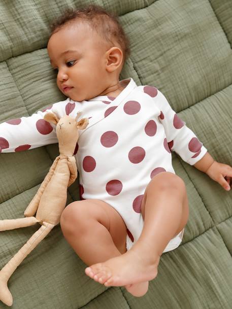 Set van 5 rompertjes met lange mouwen en met opening voor pasgeborenen roze (poederkleur) - vertbaudet enfant 