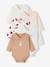 Lot de 5 bodies manches longues bébé ouverture naissance rose poudré - vertbaudet enfant 