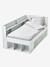 Lit plateforme enfant avec rangements BASEO blanc+rose nude+vert grisé - vertbaudet enfant 