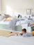 Lit plateforme enfant avec rangements BASEO blanc+rose nude+vert grisé - vertbaudet enfant 