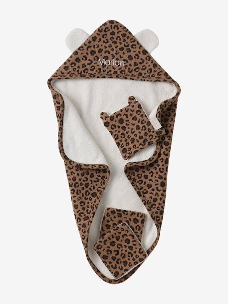 Cape de bain poupon personnalisable marron - vertbaudet enfant 