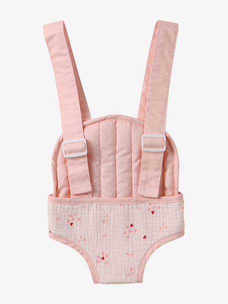 Porte-poupon en gaze de coton jaune+noir+rose+rose imprimé - vertbaudet enfant 