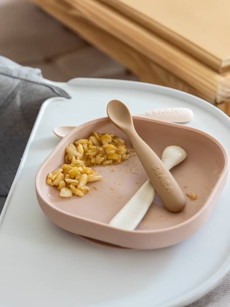 Assiette silicone avec ventouse ROSE+vert - vertbaudet enfant 