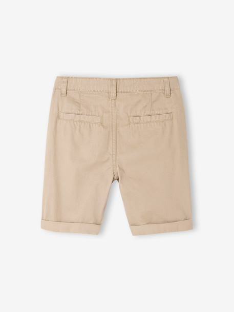Chino bermuda voor jongens beige+BLAUW+grijsblauw+groen+rood+zandbeige - vertbaudet enfant 