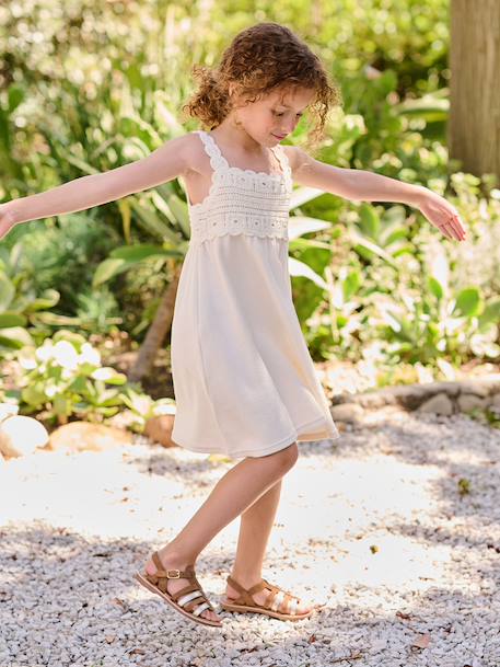 Fille-Robe fille crochet bretelles