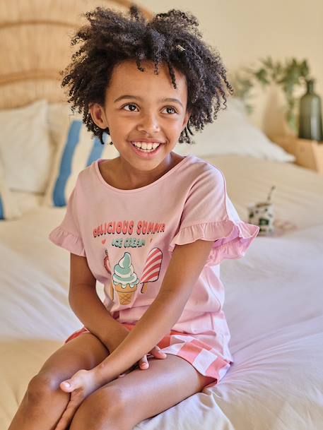 Lot 2 pyjashorts manches courtes fille rose - vertbaudet enfant 