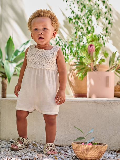 Bébé-Combishort bébé fille en crochet