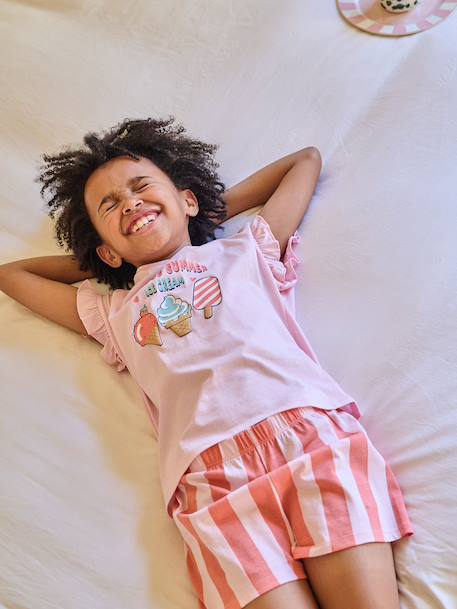 Lot 2 pyjashorts manches courtes fille rose - vertbaudet enfant 