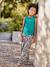 Pantalon fille large motifs fleurs vanille+vert - vertbaudet enfant 