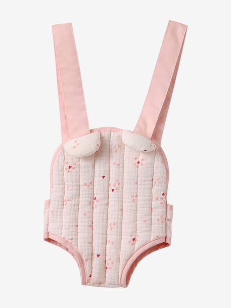 Porte-poupon en gaze de coton jaune+noir+rose+rose imprimé - vertbaudet enfant 