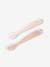 Lot de 2 cuillères ergonomiques d'apprentissage + boîte de transport ROSE/GRIS - vertbaudet enfant 
