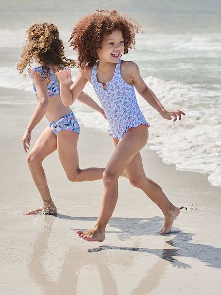Maillot de bain 1 pièce fille bleu ciel - vertbaudet enfant 