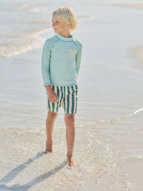 T-shirt anti-UV jongens lange mouwen Surf turquoiseblauw - vertbaudet enfant 