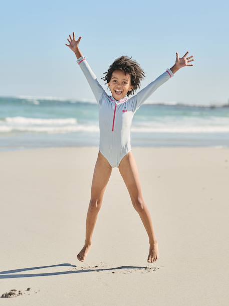 Combinaison de bain fille anti-uv vert d'eau - vertbaudet enfant 