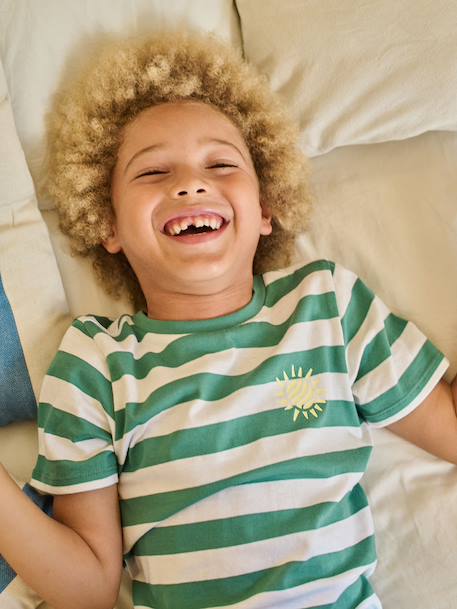 Set van 2 pyjamashorts met strepen blauw - vertbaudet enfant 