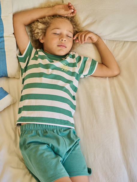 Set van 2 pyjamashorts met strepen blauw - vertbaudet enfant 