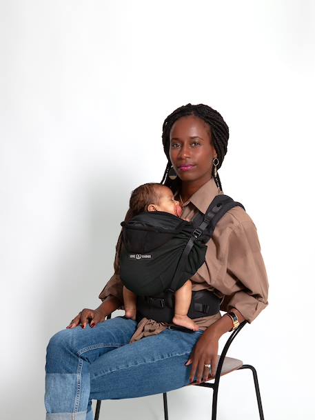 Porte-bébé physiologique HoodieCarrier 2 gris+noir+noir imprimé - vertbaudet enfant 