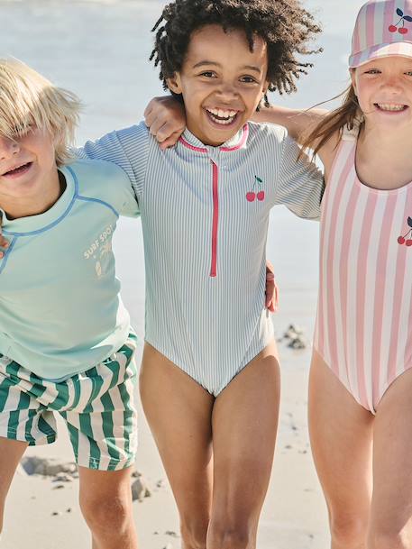 Combinaison de bain fille anti-uv vert d'eau - vertbaudet enfant 