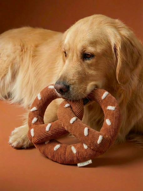 Jouet chien tissu bretzel noisette - vertbaudet enfant 