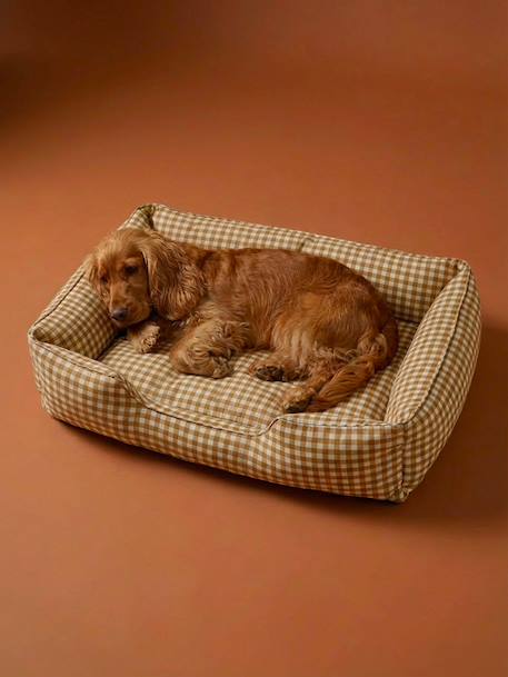 Panier matelassé pour chiens, disponible en 2 tailles argile+noisette+rayé blanc - vertbaudet enfant 