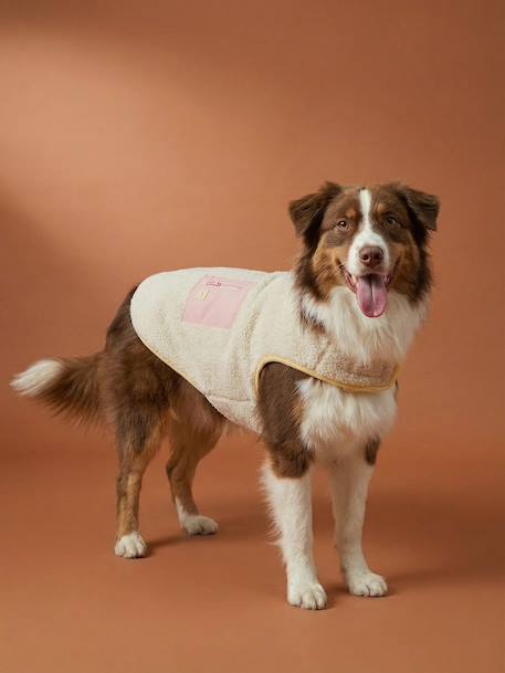 Hondenmantel van fleece beige+kaki - vertbaudet enfant 