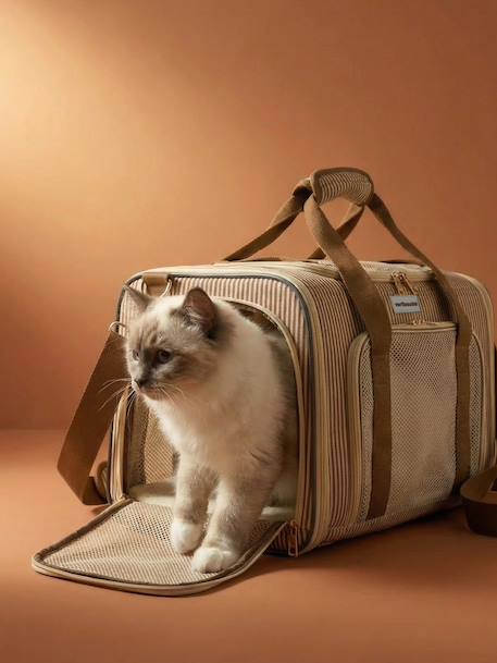 Sac à dos transport animal rayé beige - vertbaudet enfant 