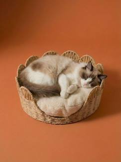 -Panier animal feston avec coussin sherpa