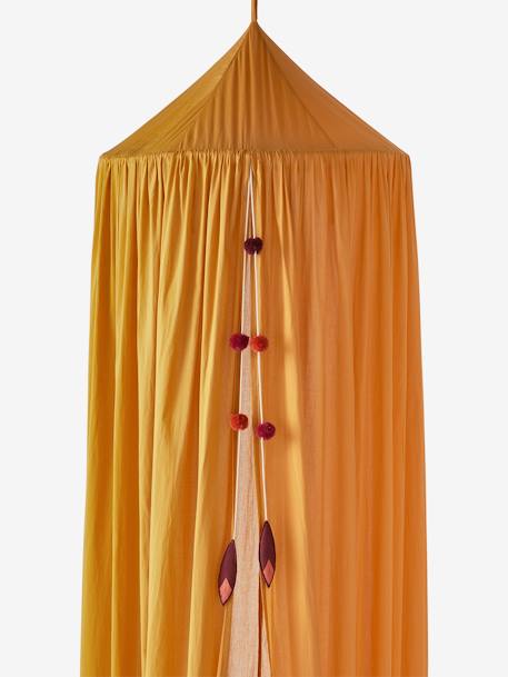 Pompons gordijn hemelbed MOSTERD - vertbaudet enfant 