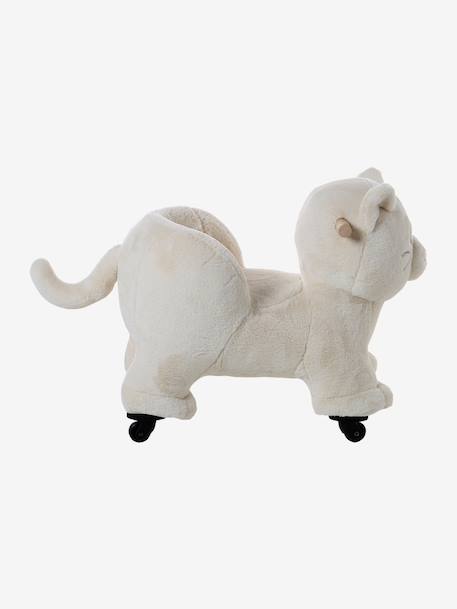 Porteur animal à roulettes en bois FSC® blanc+chocolat+marron+rose - vertbaudet enfant 