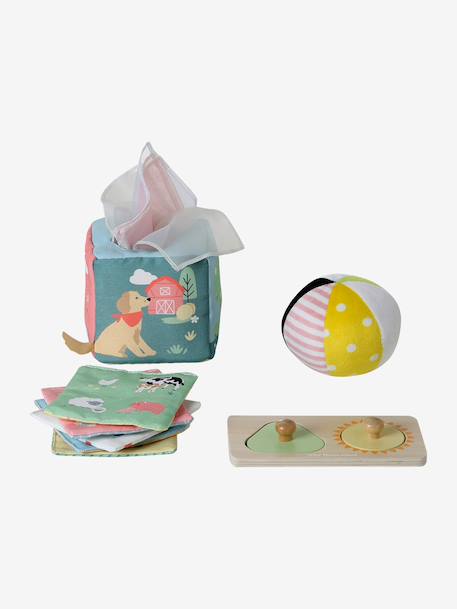 Houten FSCÂ®-activiteitenkoffer voor baby's meerkleurig - vertbaudet enfant 