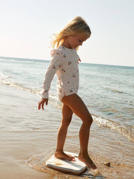 T-shirt de bain manches longues rose clair - vertbaudet enfant 