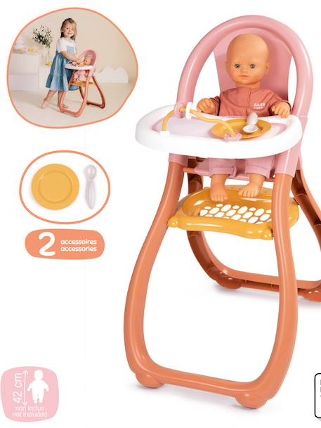 Hoge kinderstoel voor poppen meerkleurig - vertbaudet enfant 
