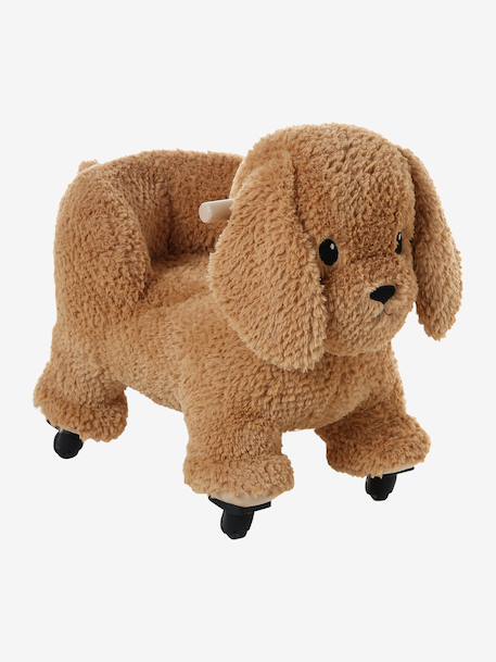Porteur animal à roulettes en bois FSC® blanc+chocolat+marron+rose - vertbaudet enfant 