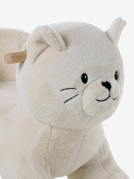 Porteur animal à roulettes en bois FSC® blanc+chocolat+marron+rose - vertbaudet enfant 