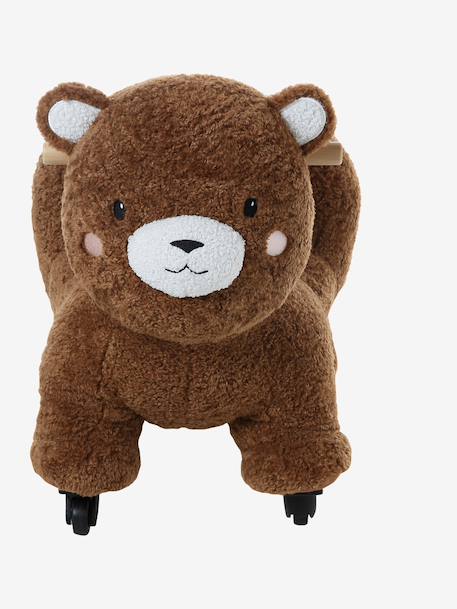 Houten dier op wielen FSCÂ® bruin+chocoladebruin+rozen+wit - vertbaudet enfant 