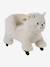 Porteur animal à roulettes en bois FSC® blanc+chocolat+marron+rose - vertbaudet enfant 