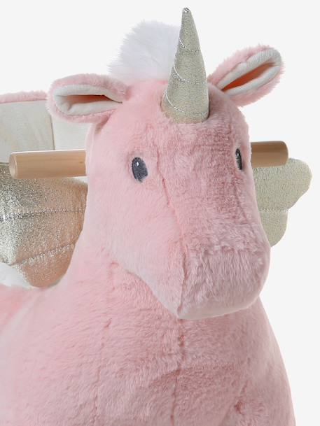 Porteur animal à roulettes en bois FSC® blanc+chocolat+marron+rose - vertbaudet enfant 